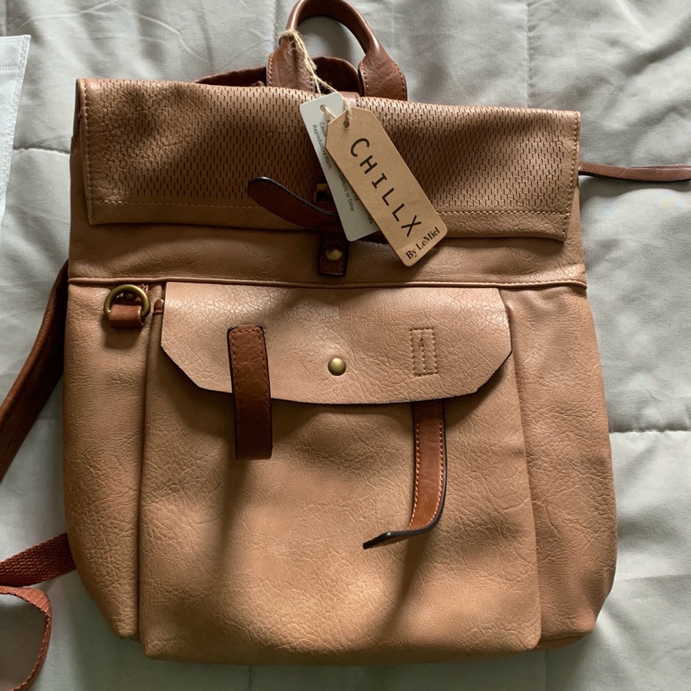 Chillx Women's Stylish Tan Backpack
